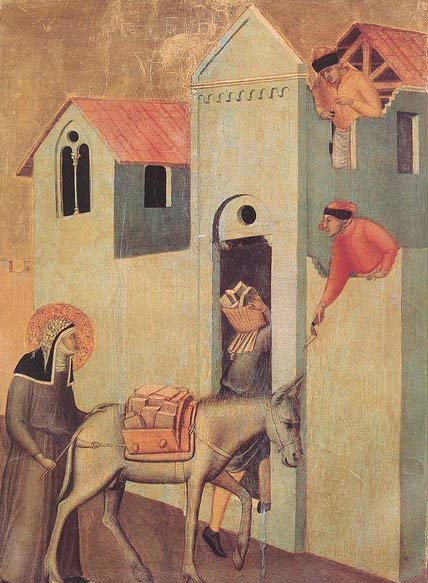 Pietro Lorenzetti Beata Umilta Transport Bricks to the Monastery